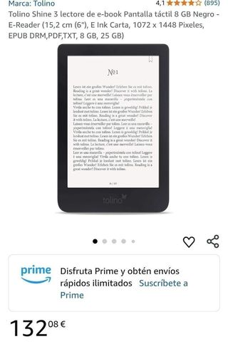 Tolino Shine 3 lectore de e-book Pantall