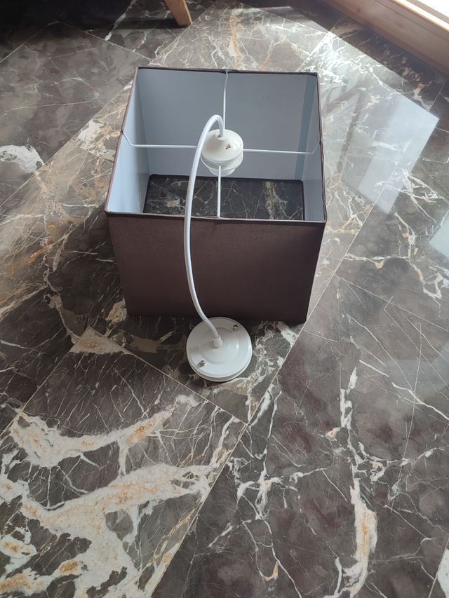 Lámpara de techo tela y madera