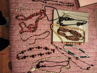 Set collane etniche perline legno e pietre