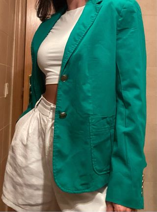 Americana Cortefiel verde talla 42