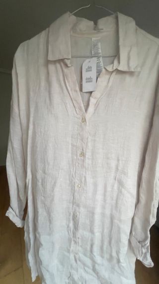 Camisa Lino Beige Calzedonia Talla L