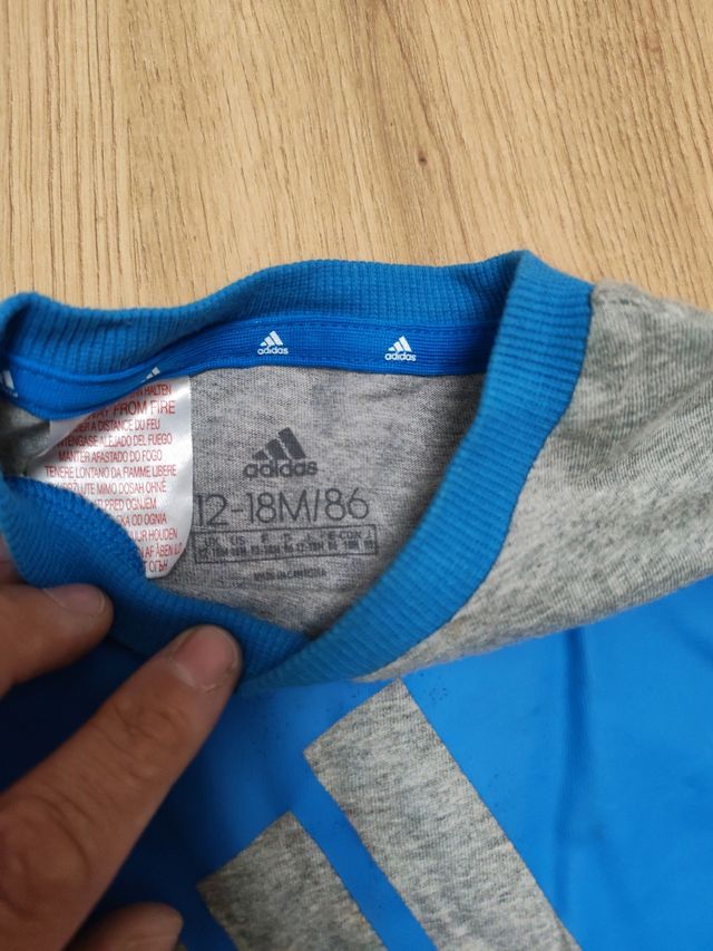 Conjunto Adidas niño gris y azul
