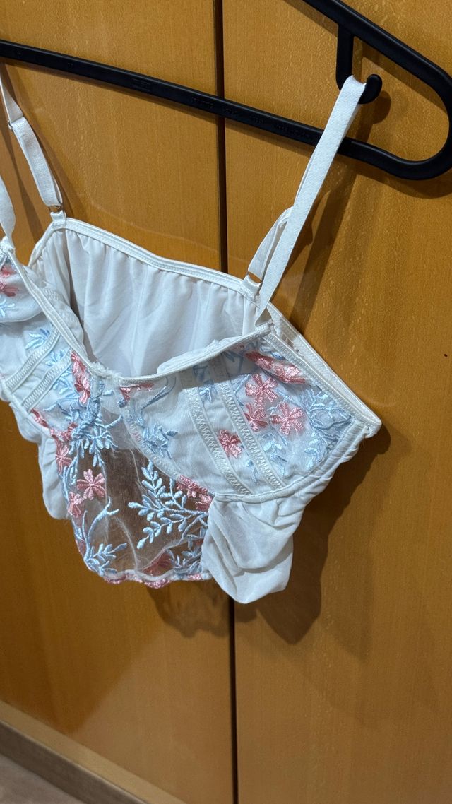 Sujetador Shein bordado malla L