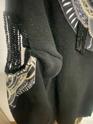 Súeter negro punto mujer elegante nuevo