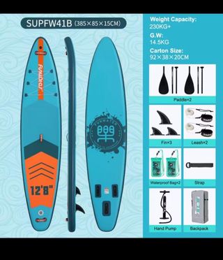 Tabla Paddle Surf Gigante Funwater 12'8 + 2 Remos