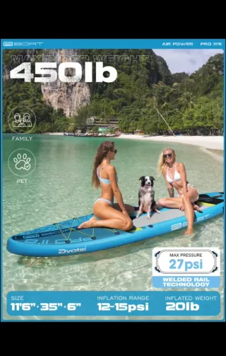 Paddle Surf Gigante 11.6'+Kayak, 200 kg,2 personas