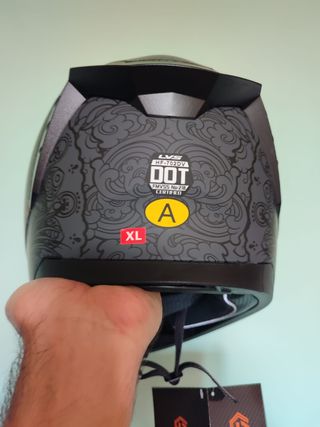 Casco Moto Integral Talla XL Gris Gato