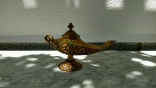 Lámpara de aceite dorada decorativa