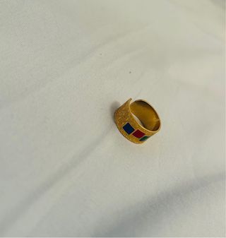 Anillo Mayte Cuéllar Dorado Multicolor Ajustable
