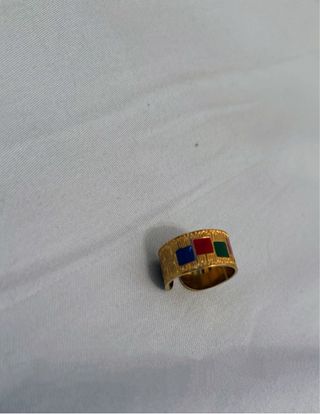 Anillo Mayte Cuéllar Dorado Multicolor Ajustable