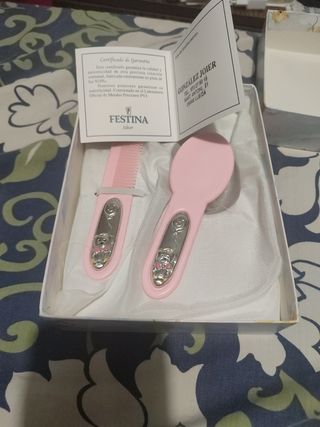 Peine y cepillo bebé plata 925 Festina