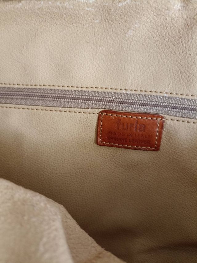 Borsetta tracolla Furla pelle marrone e seta