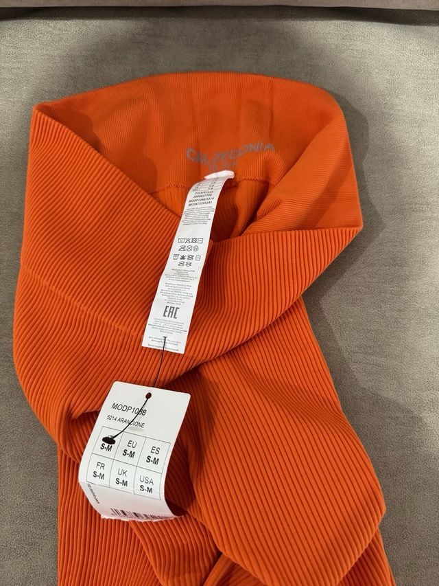 Leggings deportivos Calcedonia naranja flúor S-M