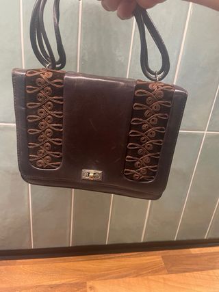 Bolso de mano piel vintage