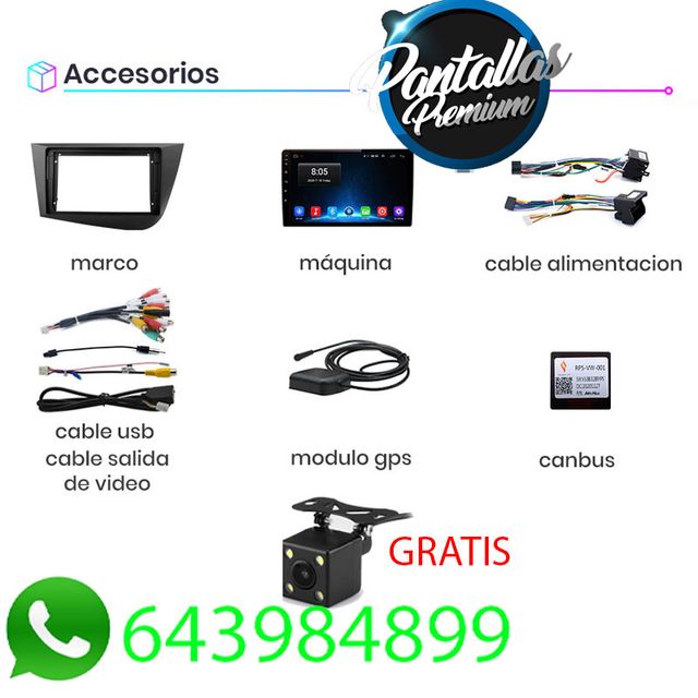 Radio Pantalla CARPLAY GPS USB para Seat Leon MK2
