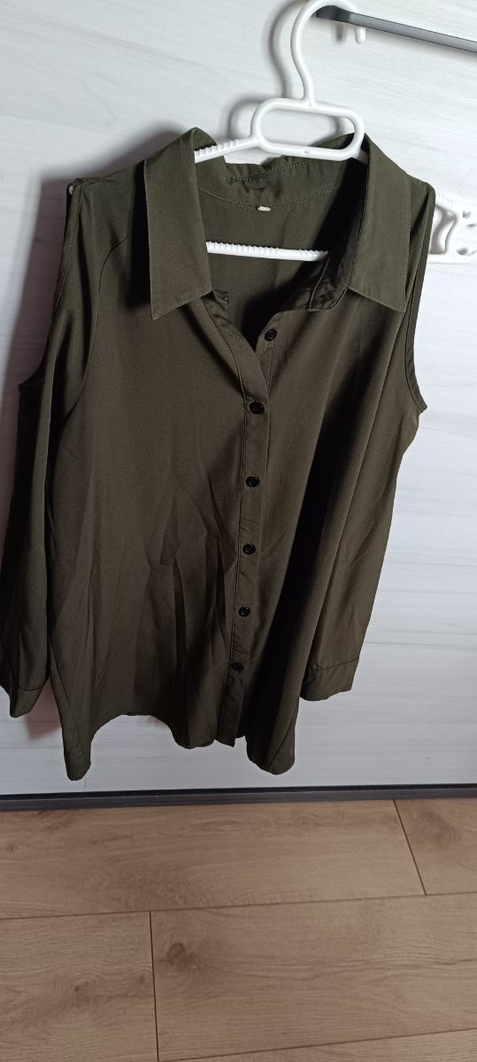 Camisa verde militar de manga larga