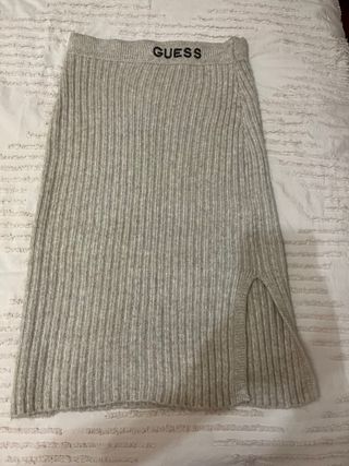 Falda Guess Gris Larga Usada Pocas Veces