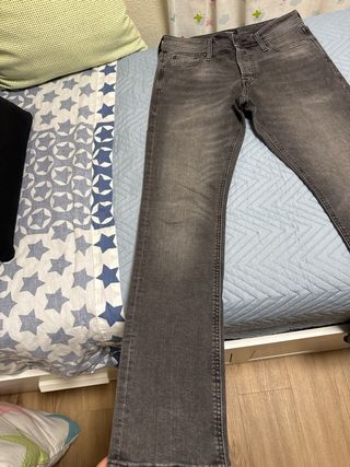 Pantalones Jack & Jones Slim Glenn Gris Talla 29x3