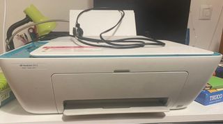 Impresora HP Azul y Blanca