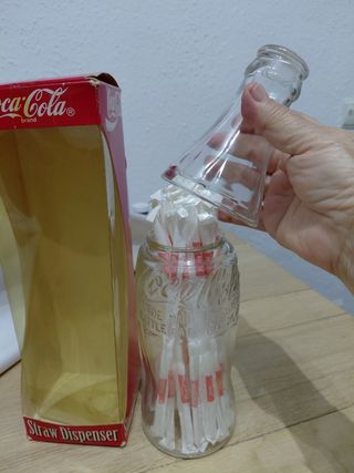 Dispenser di cannucce per bottiglie di vetro Coca-Cola