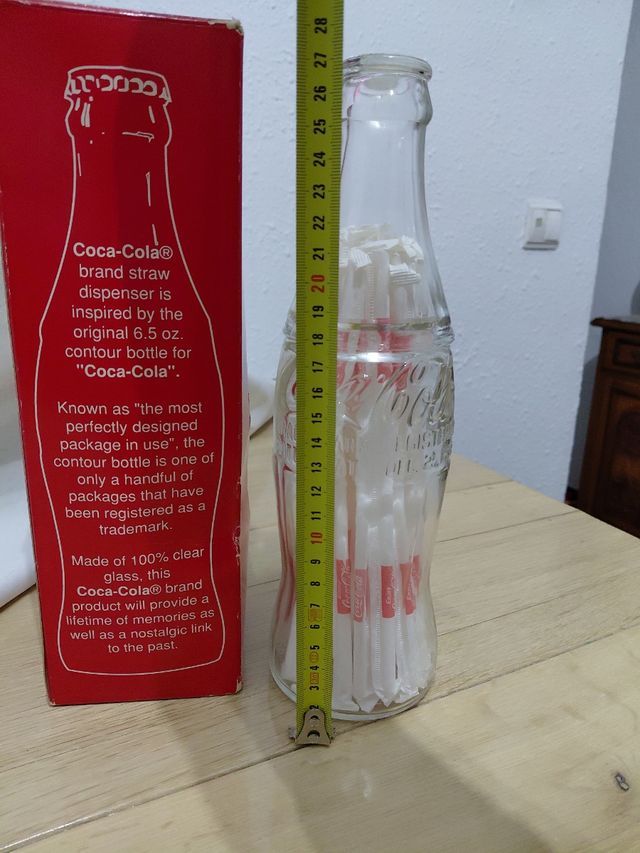 Dispenser di cannucce per bottiglie di vetro Coca-Cola