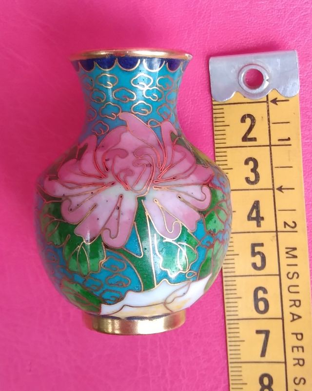 Vasetto cloisonné vintage floreale