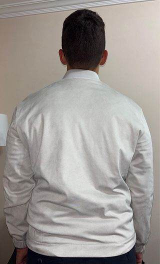 Chaqueta Zara Hombre Ante Gris Talla L