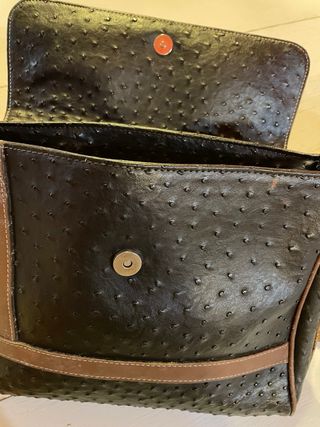 Bolso piel negro y marrón