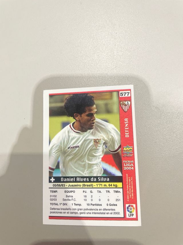 Carta Futbolista Dani Alves Sevilla 2003/2004