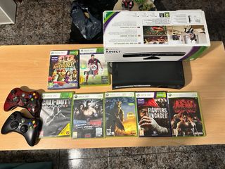 Xbox 360 + Kinect + 2 Mandos+ juegos