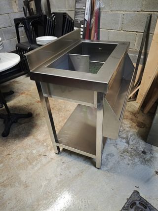 Mesa coctelera industrial acero inoxidable