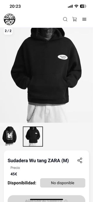 SUDADERA NEGRA WU-TANG Zara S