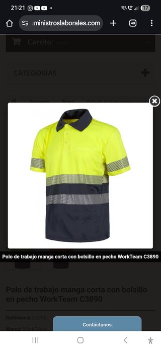 Polo Alta Visibilidad WORKTEAM Amarillo Talla M