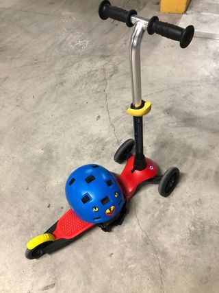 Patinete infantil 3 ruedas azul y rojo