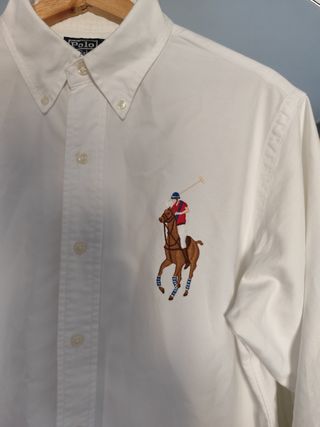 Camicia Polo Ralph Lauren bianca con cavaliere