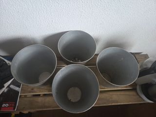 Set de 4 macetas metálicas plateadas