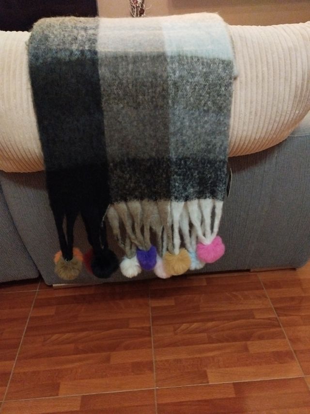 Pashmina de lana a cuadros