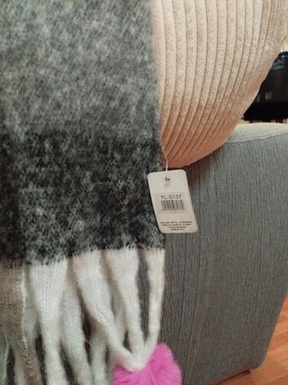 Pashmina de lana a cuadros