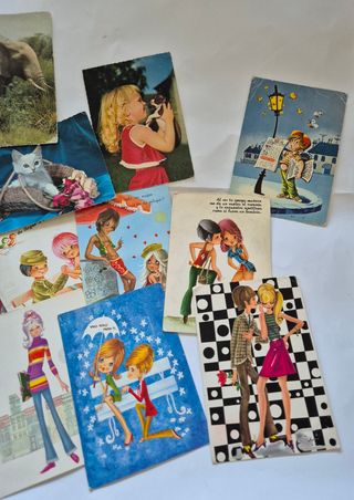 Colección 12 Postales Antiguas Años 60-70