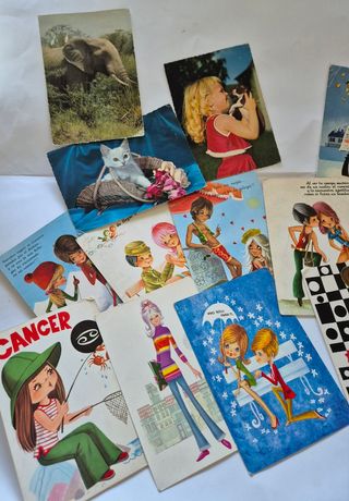 Colección 12 Postales Antiguas Años 60-70