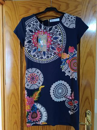 Vestido Desigual estampado floral azul Talla XXL