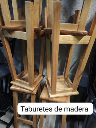 6 Taburetes de Madera Marrón