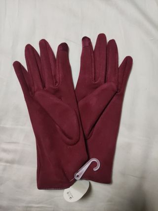 Guantes color vino pintados a mano