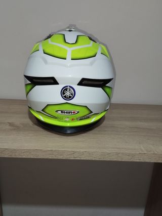 Casco Moto Enduro Amarillo y Blanco