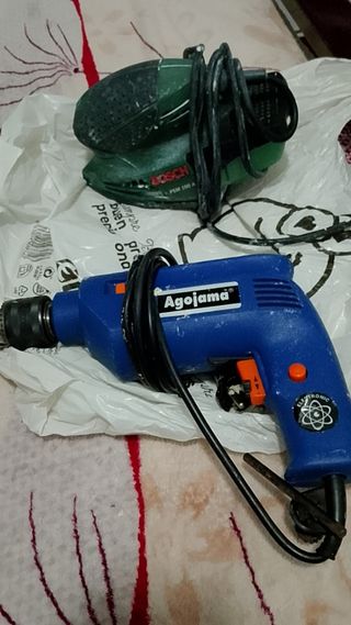 Taladro Agoyama y Lijadora Bosch