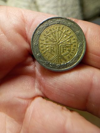 Moneda 2€ RF 2001 con fallo de acuñación en  fecha