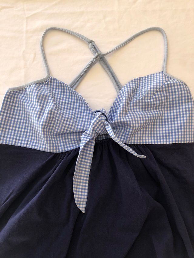 Copricostume con spalline e fantasia a quadretti