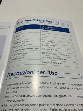 Cavo ricarica auto elettrica EV2