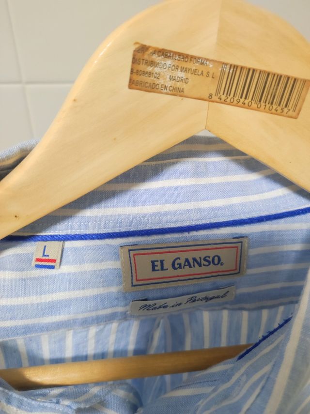 Camisa El Ganso Rayas Azul y Blanco
