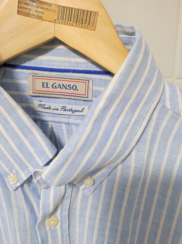 Camisa El Ganso Rayas Azul y Blanco